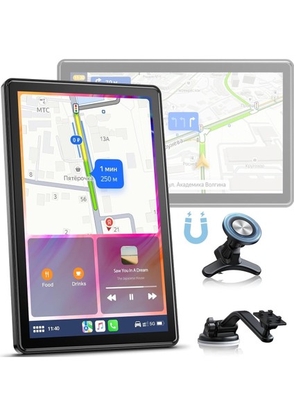 7 Inç Carplay & Android Araç Ekranı, Manyetik Tutucu, Ses Kontrolü, 2025