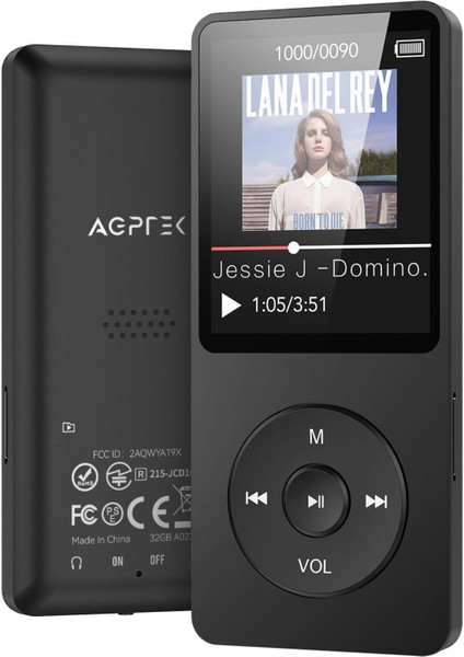 Mp3 Oynatıcı 32 GB Hoparlörlü, 70 Saat Pil Ömrü, 1.8 Inç Ekran