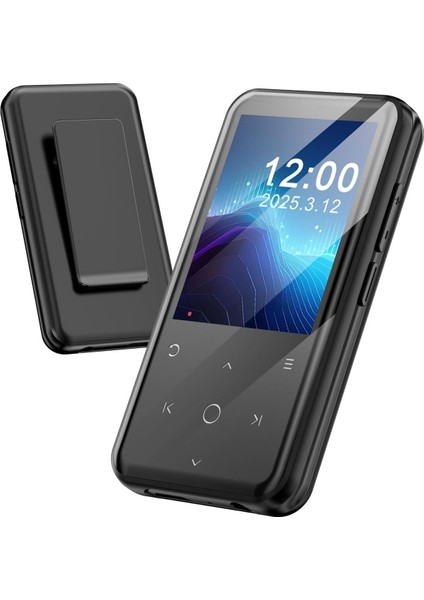 64GB Mp3 Çalar Bluetooth, 2.4 Inç Ekran, Klipsli Tasarım, 500MAH Pil