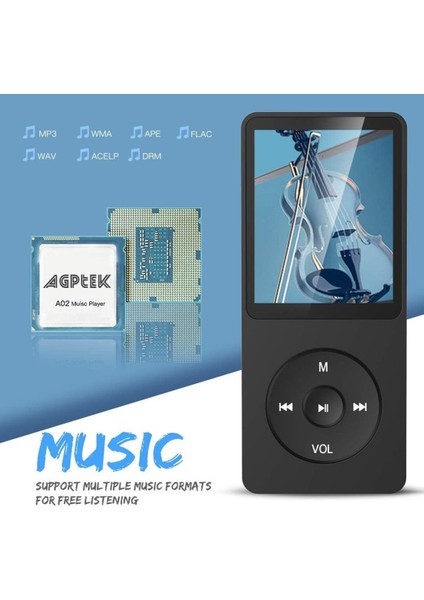 A02 A20 Mp3 Çalar, 1.8 Inç Tft Ekran, 70 Saat Oynatma, Fm Kayıtlı