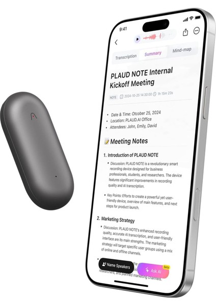 Notepin Aı Ses Kaydedici Kiti, 112 Dil Destekli Transkripsiyon ve Özetleme, 64GB Depolama