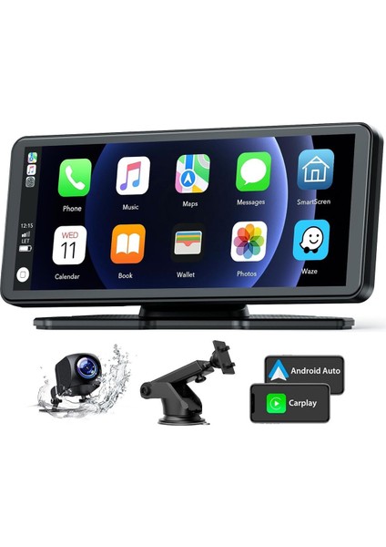 6.86 Inç Kablosuz Carplay & Android Auto Ekranı, 1080P Geri Görüş Kamerası
