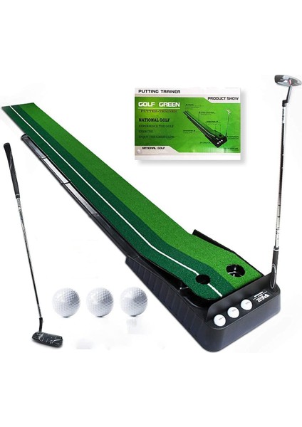 Golf Putting Green, Otomatik Top Geri Dönüşü, Taşınabilir 3 Top Ve 1 Golf Putter
