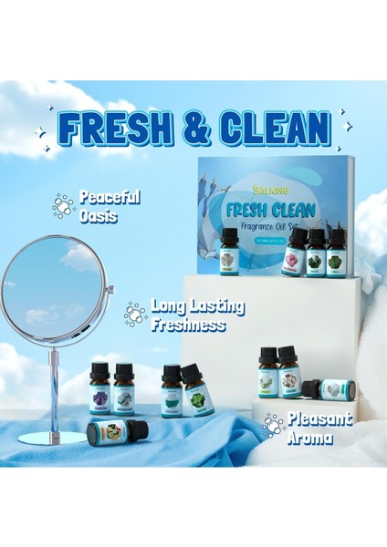 Temiz Uçucu Yağ Seti 12x10ml, Aroma Terapisi İçin Ferahlatıcı Doğal Kokular