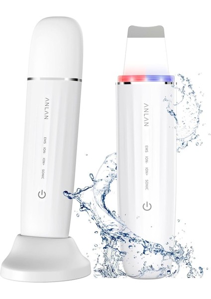 6’sı 1 Arada Ultrasonik Cilt Peeling Cihazı, Su Geçirmez, Ems, LED Işık Terapili Gözenek Temizleyici