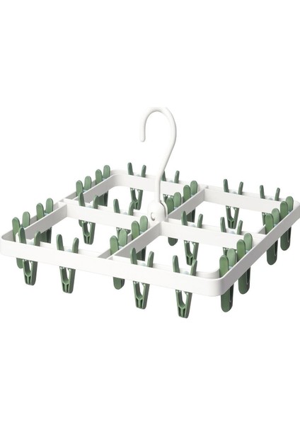 Slibb Çamaşır Kurutma Askılığı, Yeşil, 24 Mandallı