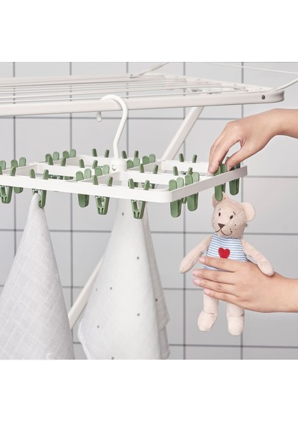 Slibb Çamaşır Kurutma Askılığı, Yeşil, 24 Mandallı fiyatları