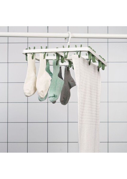 Slibb Çamaşır Kurutma Askılığı, Yeşil, 24 Mandallı modelleri