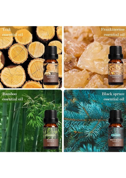 Odunsu Uçucu Yağ Seti 12x10ml, Aroma Terapisi, Doğal Koku Yağları modelleri
