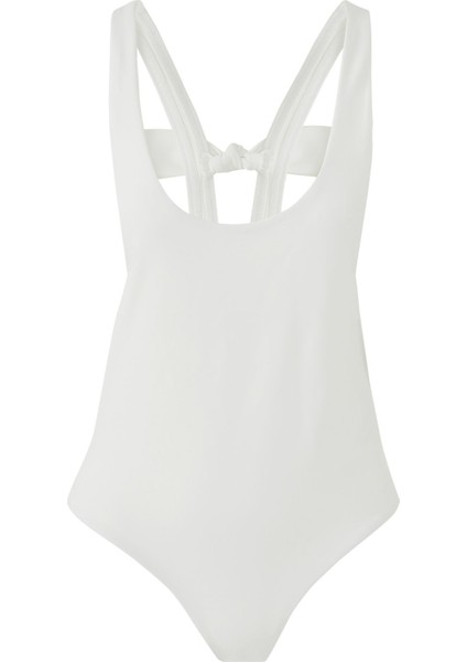 Yaka Kemer Detaylı Tek Parça Mayo