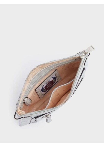 The Ruby Deri Çapraz Askılı Cognac Clutch Çanta