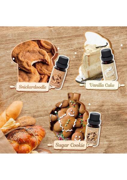 Pişirme Esansiyel Yağları Seti Difüzör Için Aromaterapi Koku Yağları (6 x 10 Ml)