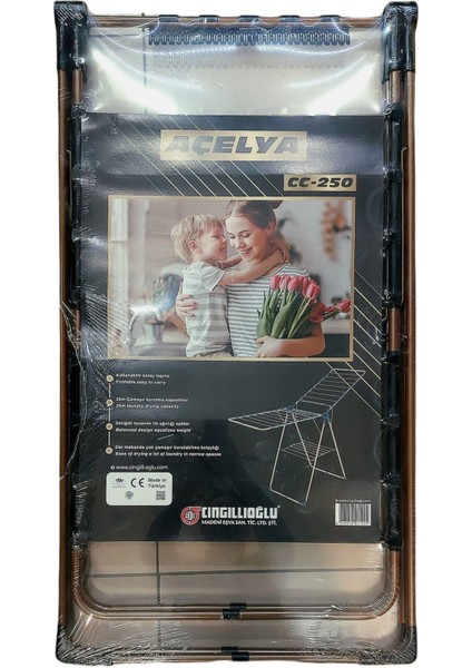 New Siyah-Bakır CC-250 Açelya Ince Telli Çamaşır Kurutma Askısı