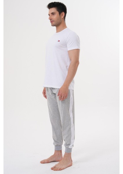 Mecit 4000 Beyaz Gri Erkek Büyük Beden Pijama Takımı modelleri