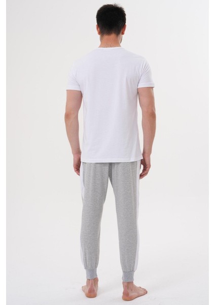 Mecit 4000 Beyaz Gri Erkek Büyük Beden Pijama Takımı fırsatları