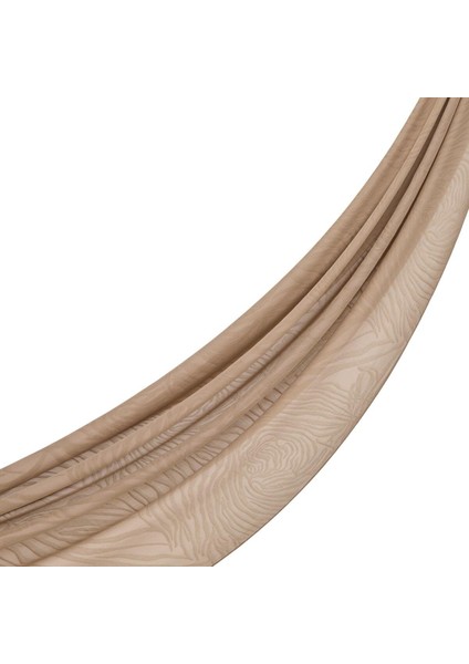 Dört Mevsim Zebra Desenli Monogram Jakar Şal 04473-TAŞ