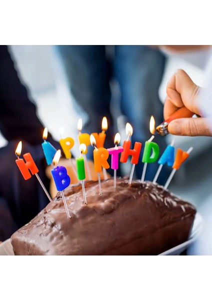 Happy Bırthday Renkli Pasta Mumu Doğum Günü Dekoratif Pasta Mumu Kapalı Paket fiyatları