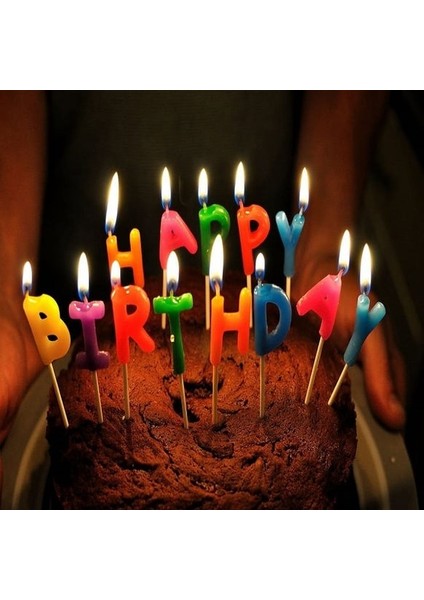 Happy Bırthday Renkli Pasta Mumu Doğum Günü Dekoratif Pasta Mumu Kapalı Paket modelleri