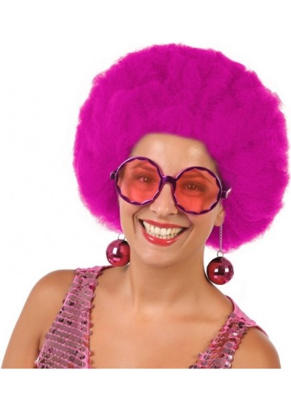 Pembe Renk Disko Toplu Küpeli Parlak Yılbaşı Parti Gözlüğü (5064)