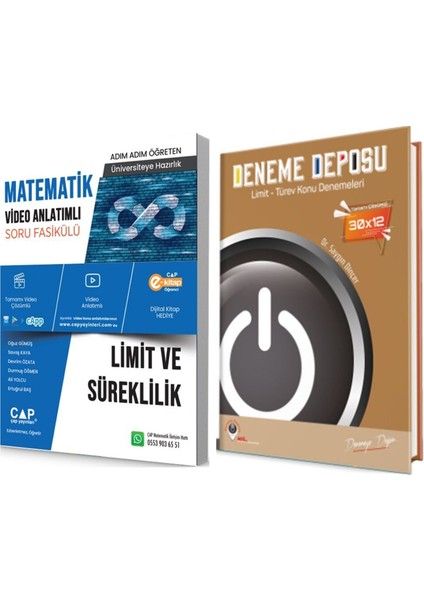 Çap Limit Süreklilik Konu Anlatımlı Soru Bankası ve Deneme Deposu Deneme Seti 2 Kitap