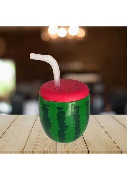 Pratikaı Karpuz Model Kendiliğinden Pipetli Suluk | 900 ml Renkli ve Eğlenceli Tasarım