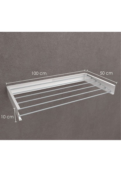 Kurutmalık Çamaşır Askısı - Duvara Monte Çamaşırlık - (SIYAH-100CM)
