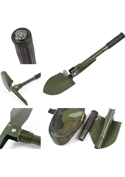 Katlanabilir Metal Kürek Seti Katlanır Kamp Küreği (4172)