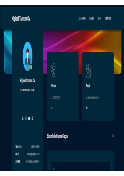 Hazır Kişisel Cv ve Tanıtım Web Sitesi Satışı Kolay Kurulum ve Profesyonel Destek!