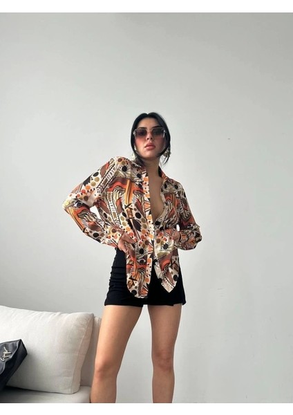 Desenli Oversize Gömlek