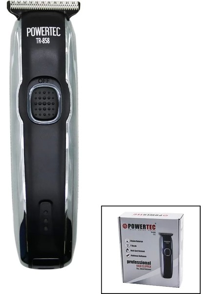 Saç Sakal Ense Çizim Traş Makinesi Hızlı USB Şarjlı - Şarj Göstergeli - T Bıçak - Krom Kaplama Gövde TR-858C (4172)