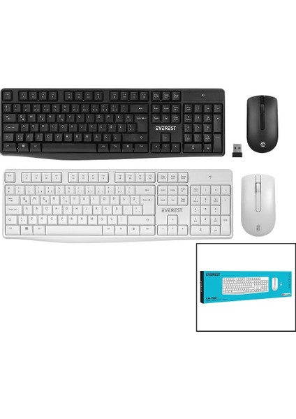Everest KM-7500 Kablosuz Multimedia Klavye - Mouse Seti Q Kalvye (4172)