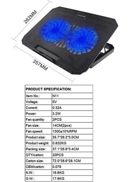 N99 Çift Fanlı Laptop Soğutucu - 8 Kademeli Standlı Notebook Soğutucu fırsatları