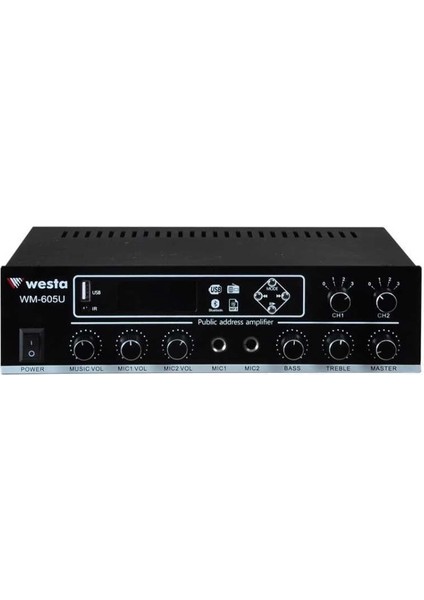 Westa WM-605U 2 Bölgeli 2 Mik. Girişli 100 Watt Trafolu Anfi (4172)