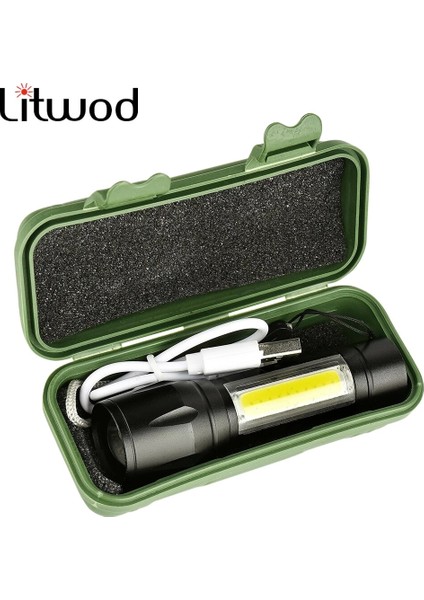 2500 Lumens + 5W Cob LED USB Lion Şarjlı Ultra Güçlü Q5 Xpe Su Geçirmez Şarjlı El Feneri (4172) fırsatları