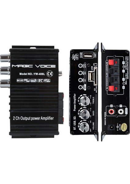 12 Volt 100 Watt Motosiklet Bluetooth Amfi Usb/sd 2 Kanal Pazarcı - Anfi (154X80X42MM) (4172) fiyatları