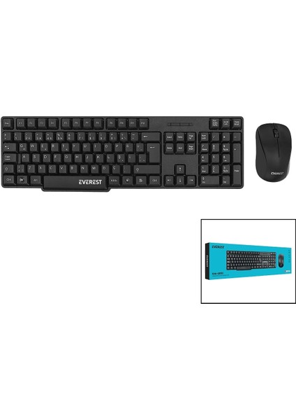 Everest KM-6852 Kablosuz Ince Klavye - Mouse Seti Q Kalvye (4172)