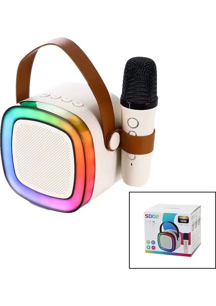 Nostalji Mini Radyo Modelkaraoke Mikrofonlubluetooth Wireless Hoparlör- Speaker USB Şarjlı (4172)