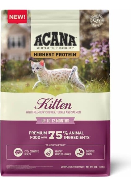 Highest Protein Kitten Kedi 1,8kg Hindi ve Somon Balıklı Yavru Kedi Maması