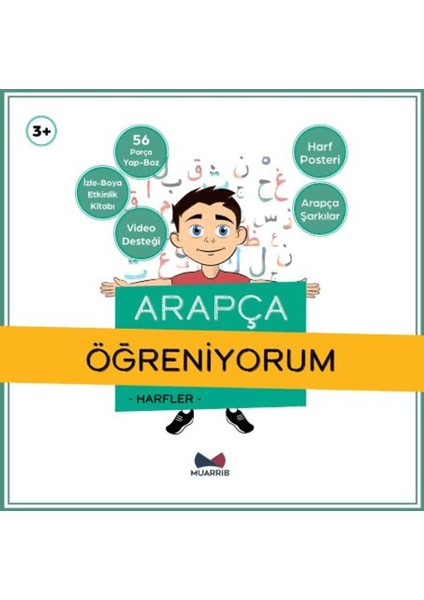 Arapça Öğreniyorum Harfler Kutusu ve Etkinlik Kitabı Set (3+Yaş)