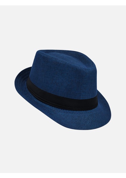 Yazlık Kumaş Lacivert Fötr Trilby Şapka