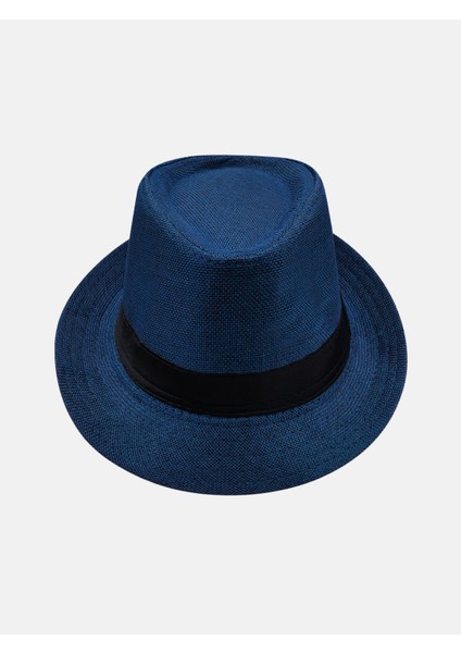 Yazlık Kumaş Lacivert Fötr Trilby Şapka