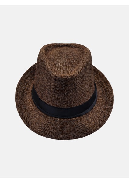 Yazlık Kumaş Kahve Fötr Trilby Şapka modelleri