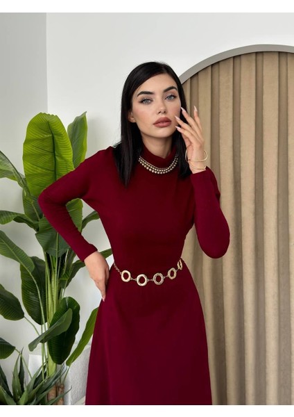 Dina Boğazlı Midi Elbise Yeni