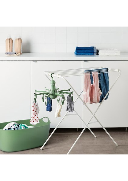 Plastik Pressa Yeşil 16 Mandallı Çamaşır Kurutma Askılığı Askılı Kurutucu Yeşil fiyatları