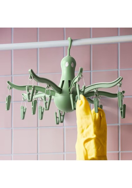 Plastik Pressa Yeşil 16 Mandallı Çamaşır Kurutma Askılığı Askılı Kurutucu Yeşil modelleri