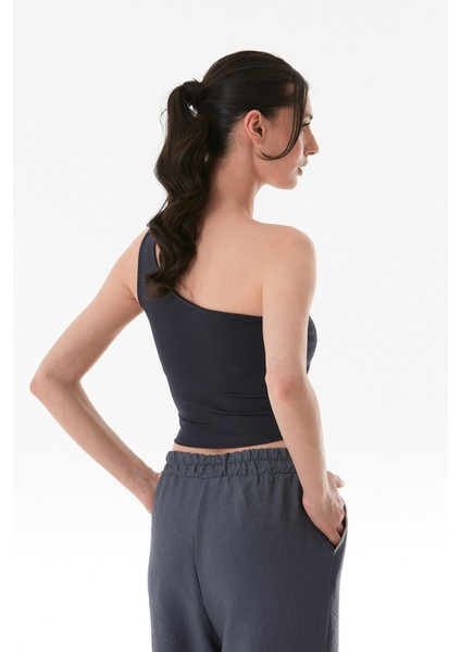 Basic Tek Kol Crop Bluz