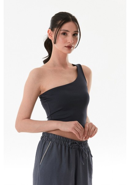 Basic Tek Kol Crop Bluz