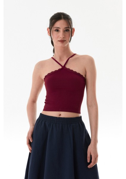 Fitilli Çapraz Askılı Crop Body