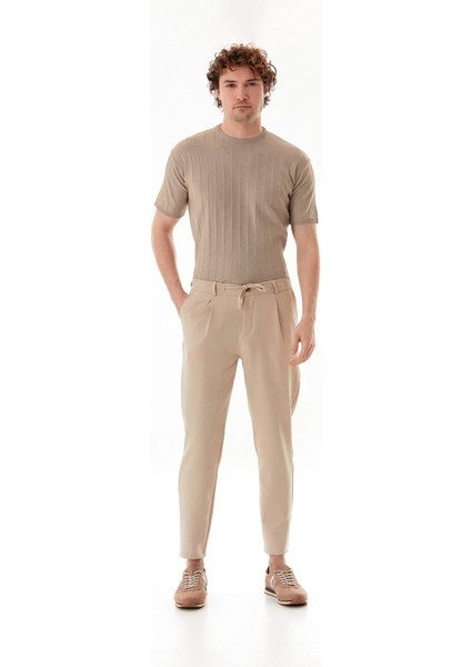 Beli Lastikli Bağlamalı Regular Fit Pantolon