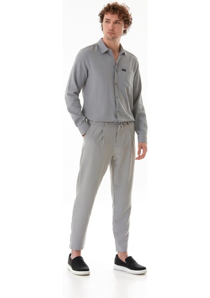 Beli Lastikli Bağlamalı Regular Fit Pantolon